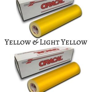 2 Pack 12"x 1 Yard Oracal 651 YELLOW & LIGHT-YELLOW Cricut Hobby Craft Vinyl